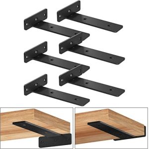 China Black Wooden Hidden Floating Metal Wall Mount Shelf Bracket with Welding on sale