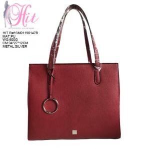 Quality Women Handbag Designer Red Color Ladies Leather Tote Bag for sale