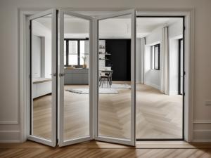 Quality Interior / Exterior Aluminium Glass Folding Doors Sleek Residential Bifold Doors for sale