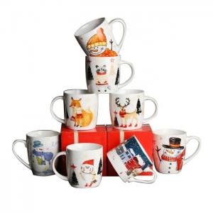 China Christmas Mug 400ml Creative Couple Coffee Cup Breakfast Milk Cup Festival Gift ceramic christmas mug on sale