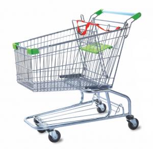 Quality Supermarket Shopping Metal Trolley Cart 120 Litres Powder Coat Finish for sale