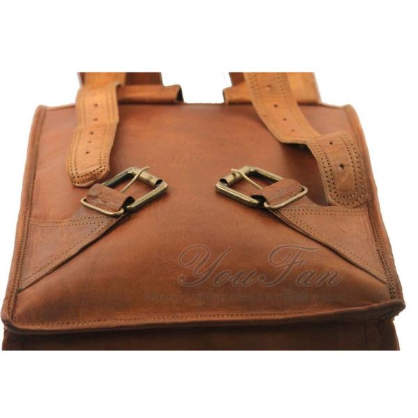 Mens Vintage Roll On Laptop Backpack leather rucksack