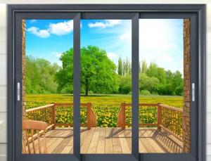 Quality Double Tempered Glass 3.0mm Aluminum Sliding Patio Doors for sale