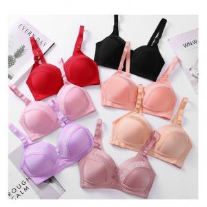 China Flower Wireless Push Up Bra Full Cup 105cm Bust Big Breasted Wire Free on sale