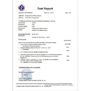 Dongguan Juku Clothing Co., Ltd. Certifications