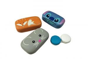 Quality Leather Cute Portable Contact Lenses Case with stylish holder & mirror | various colors | hard case for sale