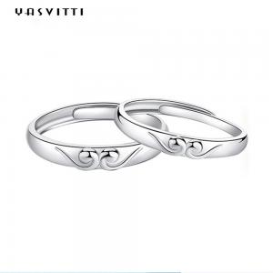 China 925 Silver Gold-Plated Couple Rings Engagement Wedding Anniversary Silver Rings on sale