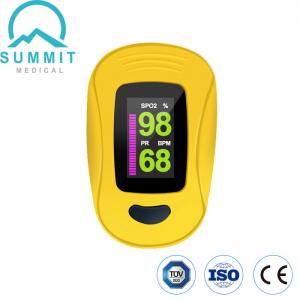 Quality Medical Grade Handheld Pulse Oximeter , CE Yellow Fingertip Pulse Oximeter for sale