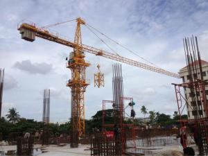 Quality QTZ125 ( 6015 ) Construction Tower Crane 60m Boom Length and Split Mast Section for sale