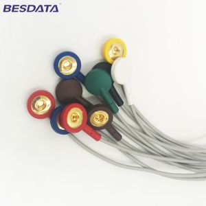 Buy cheap TPU Material ECG EKG Cables shielded Leadwires 4 Leads Colorized Cable Snap IEC from wholesalers