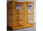 Vented Gas Cylinder Storage Cabinets 8 Horizontal 9 Vertical 5 Shelves Yellow