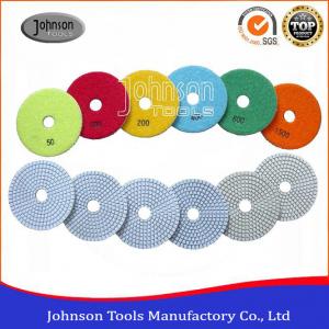 China 100mm White Type Diamond Floor Polishing Pads For Removing Scratches on sale