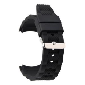 Quality Mens Curved Watch Straps Adjustable Silicone Rubber Watch Band For Heavy Watch for sale