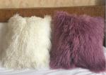 Customized Color / Size Mongolian Sheepskin Decorative Throw Pillow 10-15cm Wool