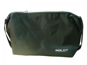 Eco-friendly Customized  Inglot Black Nylon Wallet Bag With Silvery Plastic Zipper