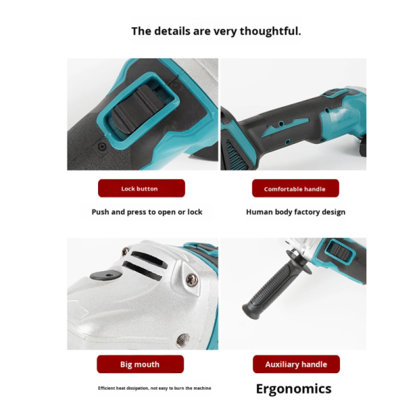 High Performance Rechargeable Brushless Electric Angle Grinder for DIY and Industrial Use