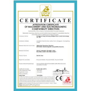Dongguan Hengtaichang Intelligent Door Control Technology Co., Ltd. Certifications