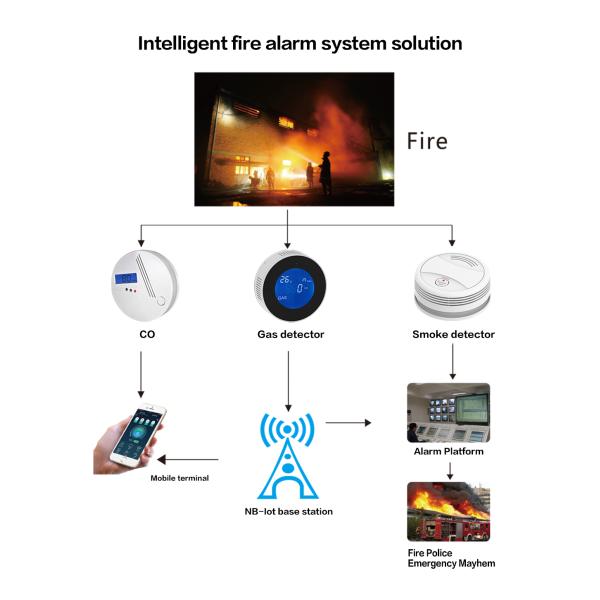Tuya Smart Home Energy-saving Battery Power Supply Mobile App Push Wifi Smoke Detector