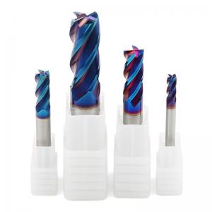 Quality 12mm Solid Carbide End Mill Flat 4F Nano Blue Coated Ultrafine Keys Milling for sale