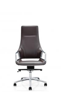 China Armless Swivel Executive Leather Office Chair On Wheels on sale
