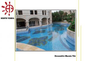 Quality HTY - TC 300 300*300 Iridescent Blue Pebble Glass Tile Mosaic for Swimming Pool Tile for sale