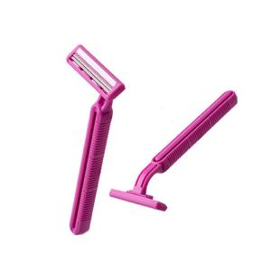 Quality Stainless Steel Blade Medical Disposable Shaver , Pink Color Twin Blade Razor for sale