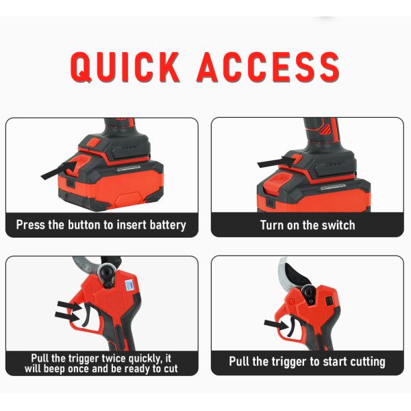 Big Power Professional Battery Lithium 45mm Electric Pruner Shear