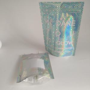 Quality Plastic Snack Food Packaging Holographic Tear Notch Mylar Bag Laser Line for sale