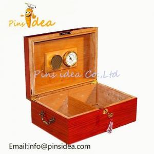Quality Wooden Cigar Box, Front Mounted Hygrometer, Wholesale Factory Price for sale