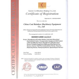 China Coal Rainbow Machinery Equipment Co., Ltd. Certifications