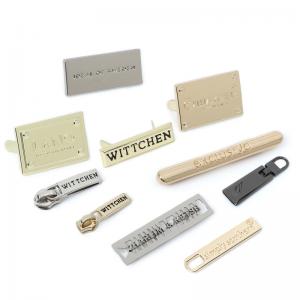 Quality Antiwear Personalized Engraved Metal Luggage Tags Gunmetal Light Gold for sale