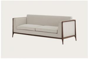 Quality Five Star Hotel Lobby Furniture Beige Upholstered Couch Sofa Anti Scratch for sale