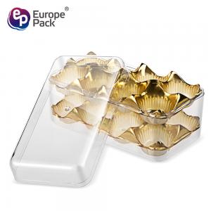 China Eco friendly double layer rectangle shape luxury chocolate box with golden tray on sale