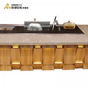 China Rectangle Teppanyaki Grill Table Induction Heating 2400mm Length on sale