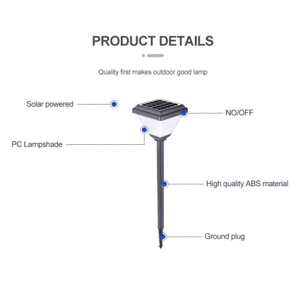 Light Control Stomproofing Pathway Ground Lightting Outdoor Solar LED Landscape Light