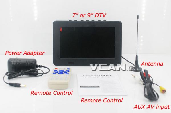 Buy DTV700-DVBT2 7 inch Digital TV Analog TV USB TF MP5 player AV in Rechargeable Battery at wholesale prices