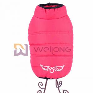 Quality Silver Snaps Pet Jacket Red Pongee Winter Cotton Dog Padded Jacket for sale