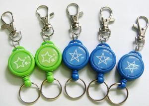 China 32mm Retractable Metal ID Badge Reel , Yoyo Key Holder With Dome Epoxy Sticker on sale