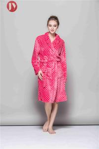 Quality Luxury Fleece Dressing Gowns  Shawl Collar  Super Soft Winter Sleep Gown Fleece Women Night Gown And Women Robes Long B for sale