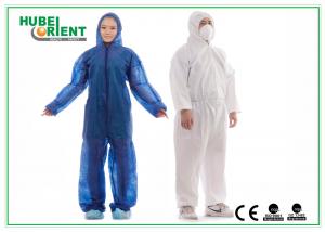 Quality CE Approved Waterproof Anti-bacterial Disposable use Coverall With Hood And Feetcove for sale