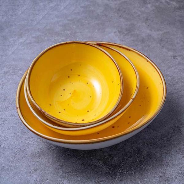 CIQ Certificate Two Tone Color Ceramic Bowl Set 7.5" 6" 5"