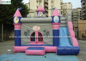 Quality Outdoor Pink Bouncy Castles Inflatable Combo With Slide For Kids / Children for sale