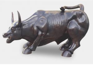 Quality Large Size Outdoor Metal Animal Sculptures Bronze Wall Street Bull Sculpture for sale