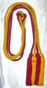 Quality 52 Inches two soft rayon honor cords tied-together with 4 inches tassels on both ends for sale