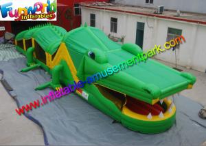 Quality Outdoor Crocodile Inflatables Obstacle Course Rentals / Custom Obstacle Game for sale