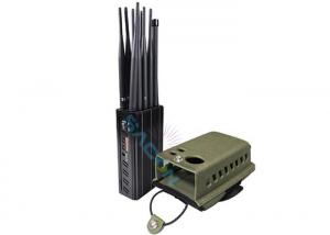China 10 Channels Mobile Phone Signal Jammer 10 Watt 30m Radius With Leather Case on sale