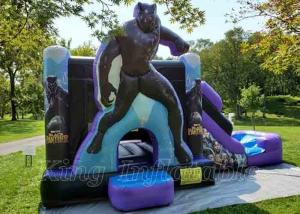 China Batman Combo Inflatable Bouncer Blue With Slide Bouncy Castle Bounce House For Rental on sale