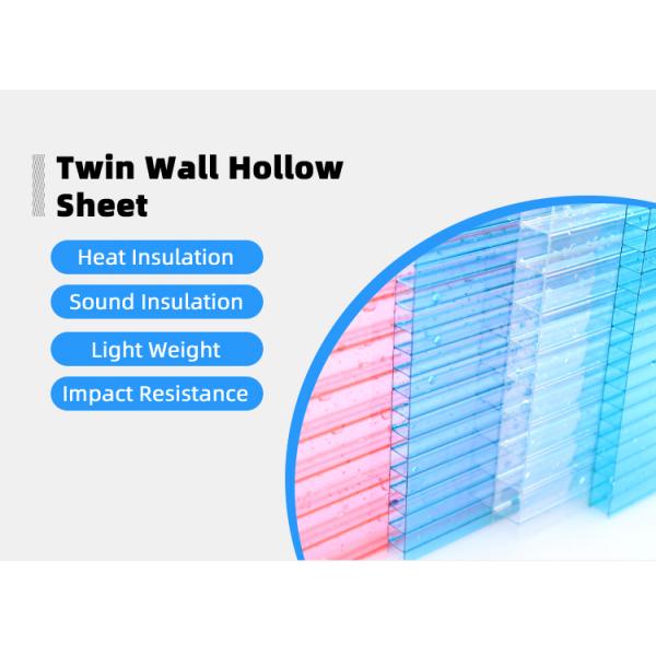 Sunroof Twin Wall Multiwall Polycarbonate Hollow Sheet Customized