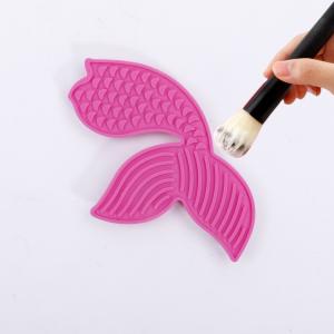Quality Color Cleaner Make Up Brushes Silicon Mat Fishtail Makeup Brush Cleaning Pad for sale