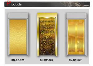 Quality Concave Golden Elevator Cabin Decoration Stainless Steel Door Plates for sale